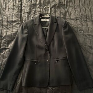 Tahari Gray Blazer Structured Suit Jacket